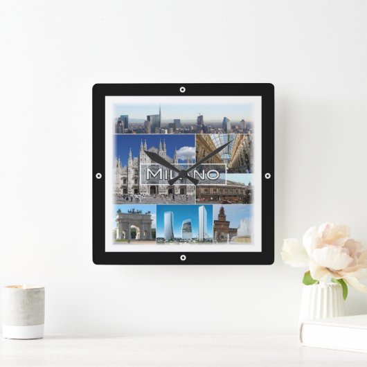 LMD004 MAILAND, Mailand, Kathedrale, Quadratische Wanduhr (Zuhause)