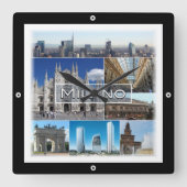 LMD004 MAILAND, Mailand, Kathedrale, Quadratische Wanduhr (Vorderseite)