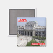 LMD010 MAILAND Hauptbahnhof Bahnhof Italien, Kühls Magnet (Vorderseite/Rückseite)