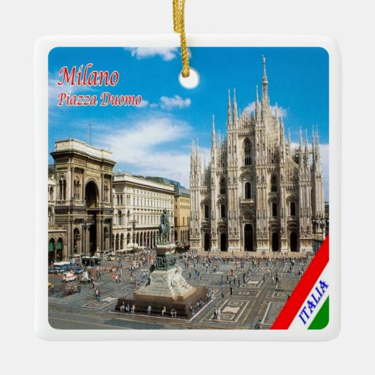 LMD011 MAILAND, Piazza del Duomo Kathedrale, Keramikornament (Vorderseite)