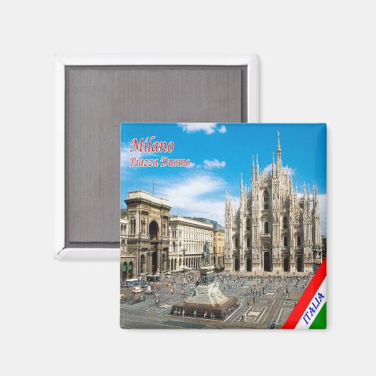 LMD011 MAILAND, Piazza del Duomo Kathedrale, Kühls Magnet (Vorderseite/Rückseite)
