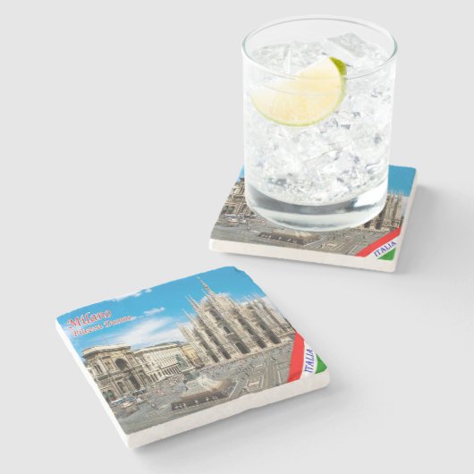 LMD011 MAILAND, Piazza del Duomo Kathedrale, Steinuntersetzer (Seitenansicht)