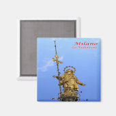 LMD014 MAILAND, Madonnina Statue, Italien, Kühlsch Magnet (Vorderseite/Rückseite)