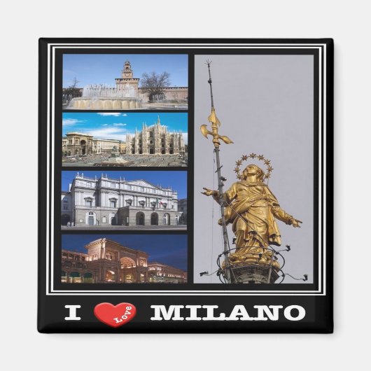LMD016 MAILAND I Liebe Mosaic, Italien, Kühlschran Magnet (Vorne)