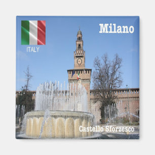 LMD019 CASTELLO SFORZESCO Brunnen, Mailand, Kühlsc Magnet
