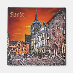 LMD042 PAVIA, Lombardei, Italien, Kühlschrank Magnet