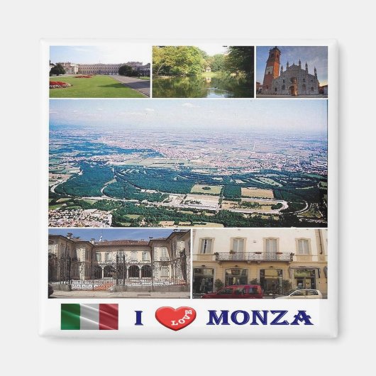 LMD056 MONZA I Liebe, Mosaik, Kühlschrank Magnet (Vorne)