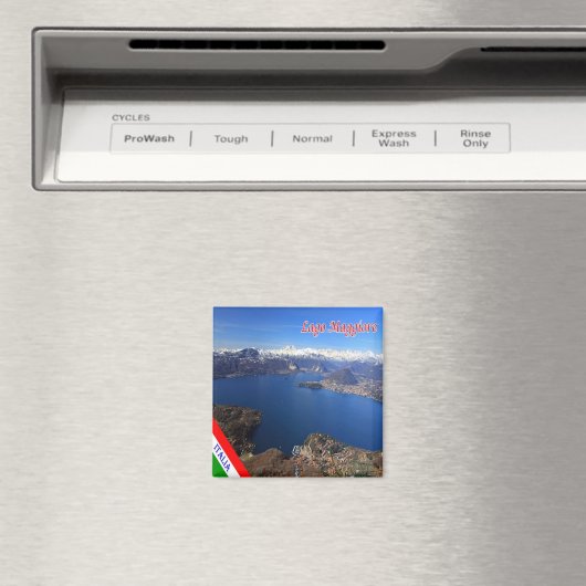 LMD077 LAKE MAGGIORE Aerial View, Italien, Kühlsch Magnet (In Situ (Geschirrspüler))