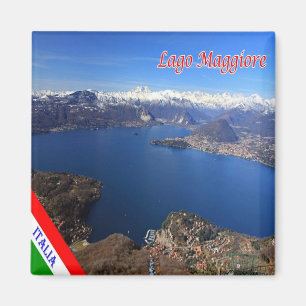 LMD077 LAKE MAGGIORE Aerial View, Italien, Kühlsch Magnet