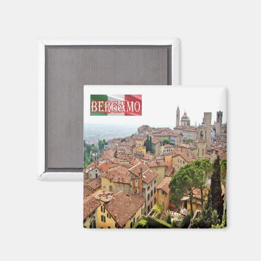 LMD105 BERGAMO high, Lombardei, Italien, Kühlschra Magnet (Vorderseite/Rückseite)