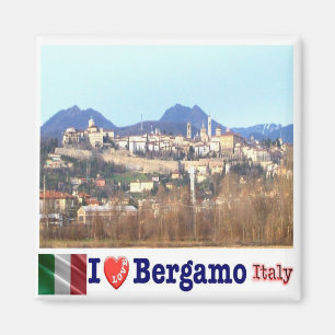 LMD108 BERGAMO - I Liebe - Italien - Kühlschrank Magnet