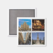 LMD117-MAILAND-Mosaik, Lombardei, Italien, Kühlsch Magnet (Vorderseite/Rückseite)