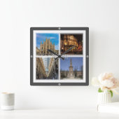 LMD117 MILAN-Mosaik, Lombardei, Italien, Quadratische Wanduhr (Zuhause)