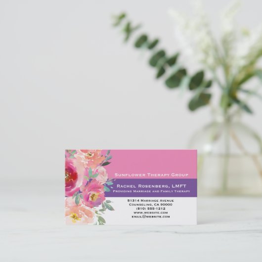 LMFT lizenzierte Ehe- und Familientherapeutin Visitenkarte (Stehend Vorderseite)