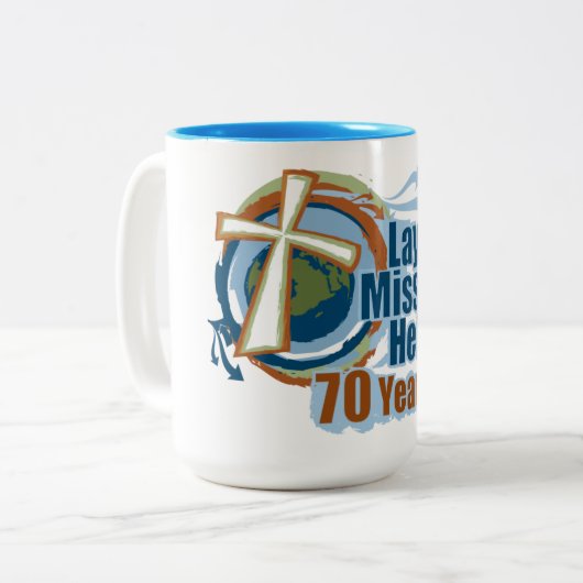 LMH 70 Jahre Kaffeepause Tasse (Vorderseite Links)
