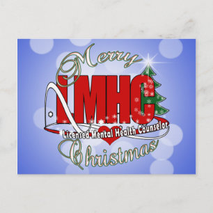 LMHC CHRISTMAS Lizenzierter Berater für psychische Feiertagspostkarte