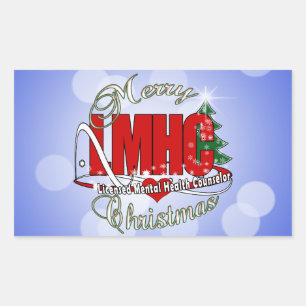 LMHC CHRISTMAS Lizenzierter Berater für psychische Rechteckiger Aufkleber