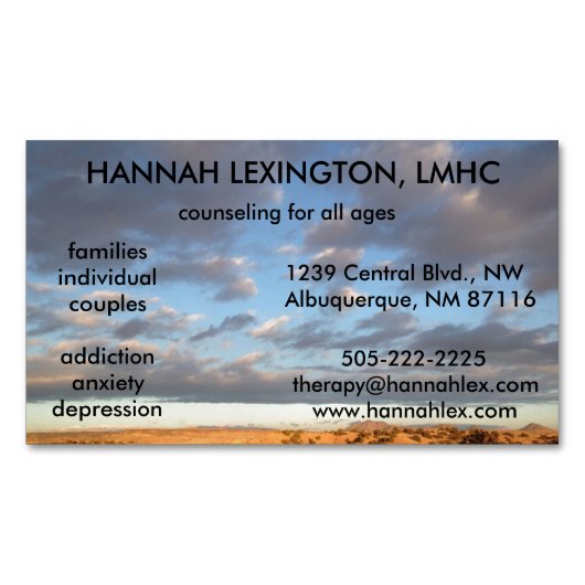 LMHC Ratgeber-Magnet, Vernetzung annoncierend Magnetische Visitenkarte (Vorderseite)