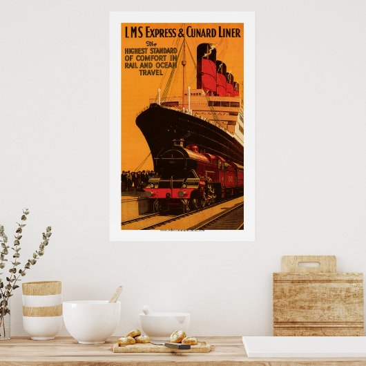 LMS Express & Cunard Liner Poster (Küche)