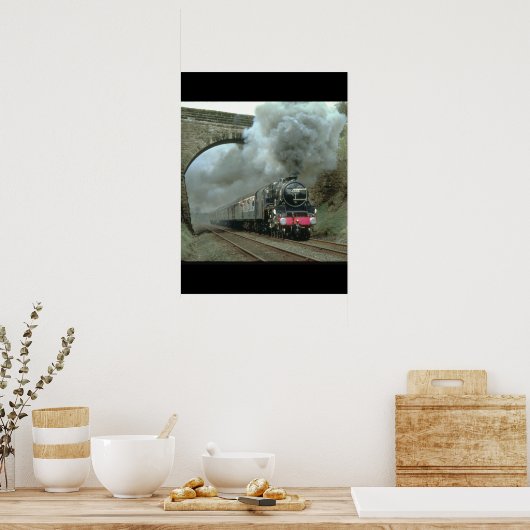 LMS-Klasse-5-Strahlen entlang der Settle_Steam-Züg Poster (Küche)