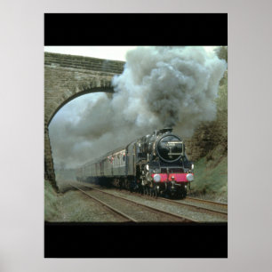 LMS-Klasse-5-Strahlen entlang der Settle_Steam-Züg Poster