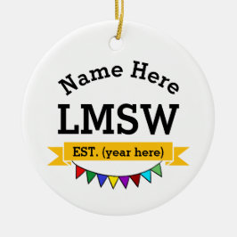 LMSW-Geschenk lizenzierter Master-Sozialarbeiter Keramik Ornament