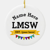 LMSW-Geschenk lizenzierter Master-Sozialarbeiter Keramik Ornament (Hinten)