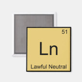 LN - Rechtmäßiges Symbol für neutrale, feuchte Che Magnet (Vorderseite/Rückseite)