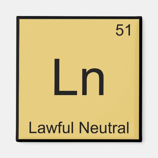LN - Rechtmäßiges Symbol für neutrale, feuchte Che Magnet (Vorne)