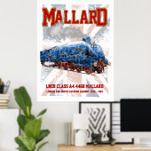LNER Class A4 Mallard locomotive Union Jack flag Poster (Heimbüro)