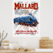 LNER Class A4 Mallard locomotive Union Jack flag Poster (Küche)