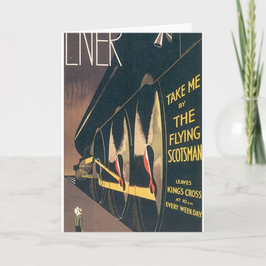 LNER Das fliegende Scotsman Vintage Travel Poster Karte (Vorderseite)
