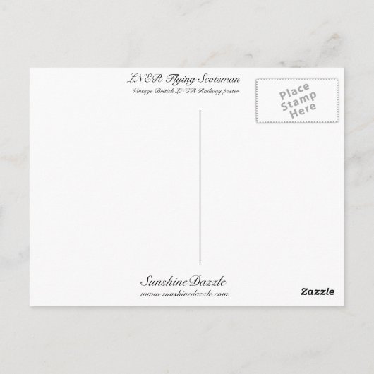 LNER Flying Scotsman Postkarte (Rückseite)
