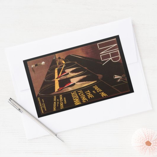 LNER Flying Scotsman Rechteckiger Aufkleber (Umschlag)