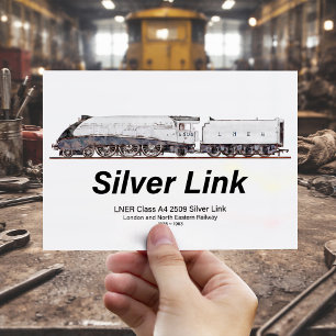 LNER Klasse A4 2509 Silberverbindung-Dampflokomoti Postkarte