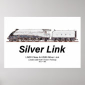 LNER-Klasse-A4-2509-Silver-Link-Dampflokomotive Poster (Vorne)
