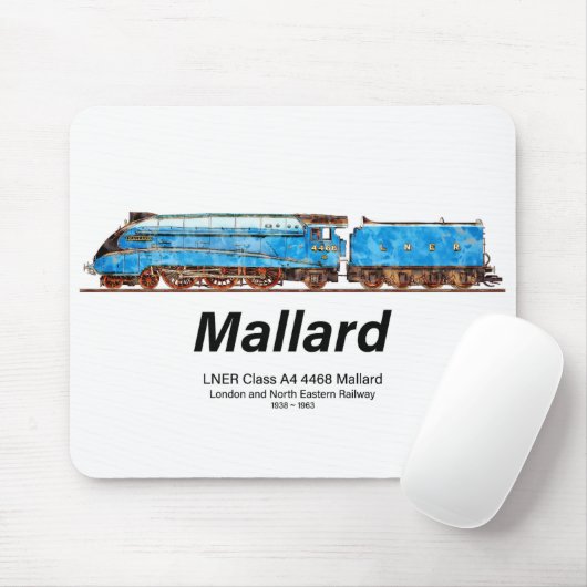 LNER-Klasse A4 4468 Mallard - Schnellste Dampflok Mousepad (Mit Mouse)