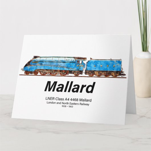 LNER-Klasse A4 4468 Mallard - Schnellster Dampfsta Dankeskarte (Vorderseite)