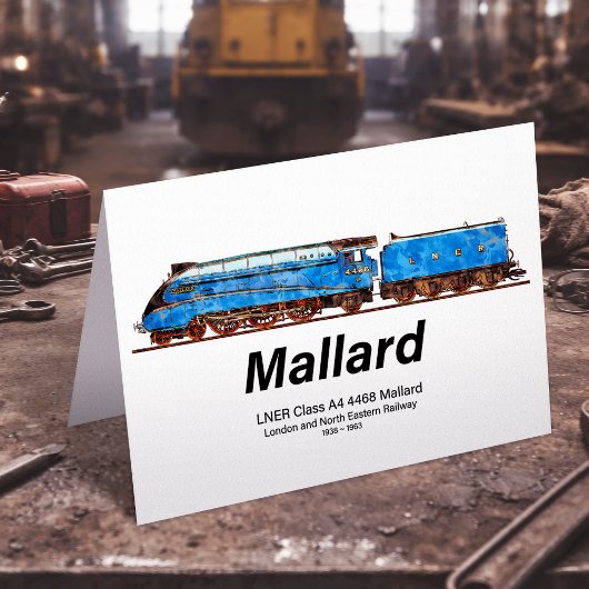 LNER-Klasse A4 4468 Mallard - Schnellster Dampfsta Dankeskarte