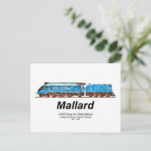 LNER-Klasse A4 4468 Mallard - Schnellster Dampfsta Postkarte (Stehend Vorderseite)