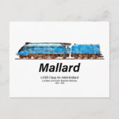 LNER-Klasse A4 4468 Mallard - Schnellster Dampfsta Postkarte (Vorderseite)