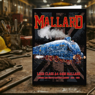 LNER Klasse A4 Mallard Lokomotive Union Jack Flag Dankeskarte