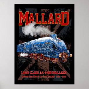 LNER Klasse A4 Mallard Lokomotive Union Jack Flag Poster