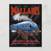 LNER Klasse A4 Mallard Lokomotive Union Jack Flag Postkarte (Vorderseite)