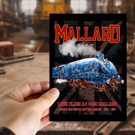 LNER Klasse A4 Mallard Lokomotive Union Jack Flag Postkarte