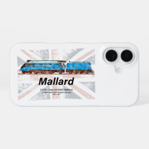 LNER-Klasse-A4-Mallard-Lokomotivenprofil mit Flagg iPhone 16 Hülle