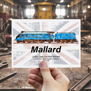 LNER-Klasse A4 Mallard-Lokomotivenprofil mit Flagg Postkarte