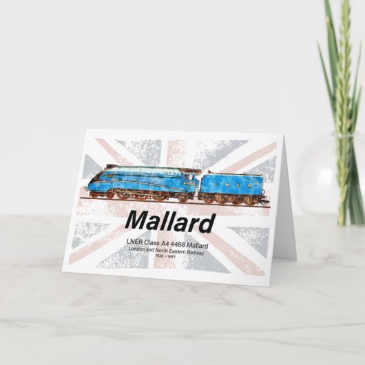 LNER-Klasse A4-Profil für Mallard-Lokomotive mit F Dankeskarte (Vorderseite)