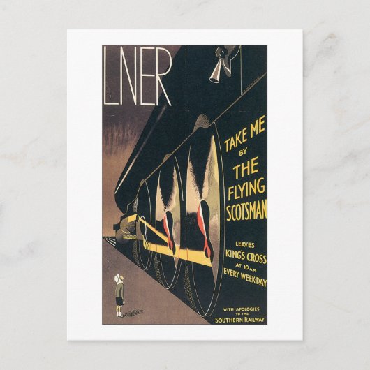 LNER nimmt mich am Flying Scotsman Postkarte (Vorderseite)