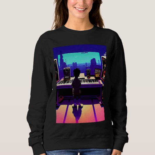 Lo fi hip hop chillhop chill beats aesthetics 106 sweatshirt (Vorderseite)